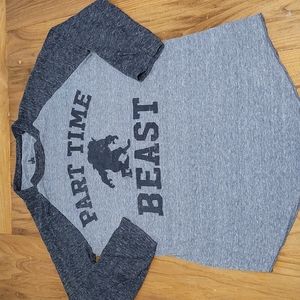 Dinsney Parks Beauty & the beast S Part time Beast 3/4 sleeve t-shirt